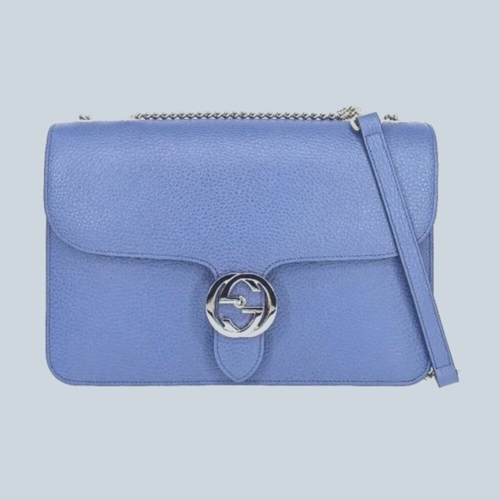 Authentic Gucci Leather Interlocking GG Shoulder Bag New Never Been Usedโฆ